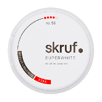Skruf Superwhite no.58 Nordic Liquorice Xtra Strong