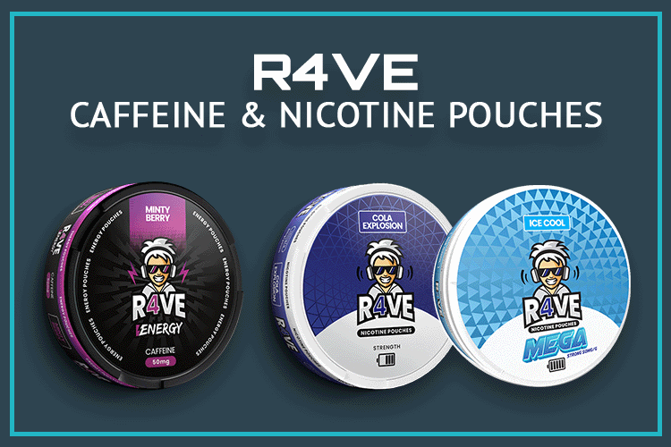 R4VE Nicotine and Caffeine pouches