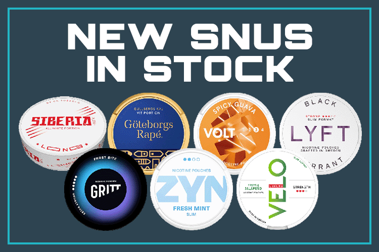 New snus. Siberia, Velo, Lyft, Volt, Zyn, Göteborgs and Gritt